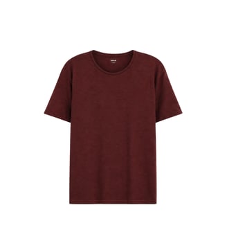 Tee-shirt col rond L'Essentiel - Ikks - Rouge bordeaux