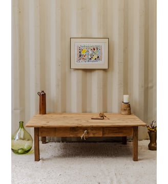 Table basse en bois Léonie N°971- Produit chiné - Debongout - Bois clair