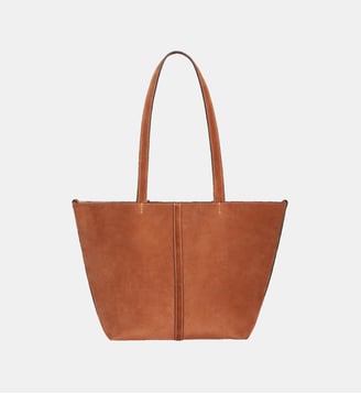 Petit sac cabas Daily en cuir velours - Vanessa Bruno - Biscuit