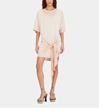Robe en chanvre et coton avec détail portefeuille - Diesel - Rose