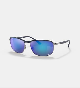 Lunettes de soleil Pillow RB3671CH RB3671 Polarized+ Lenses - Ray Ban - Bleu sur gunmetal