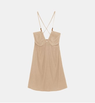 Robe courte évasée uni RAWEN - La Petite Etoile - Beige
