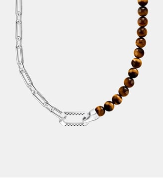 Collier noirci à Beads marron - Thomas Sabo - Argent
