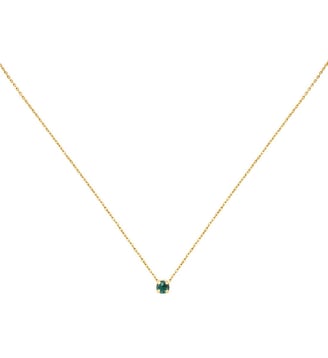 Collier doré rose water opal - PARIS - Caroline Najman - Cristal vert