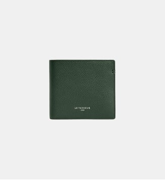 Petit porte cartes Lucien en cuir grainé - Le Tanneur - Vert malachite