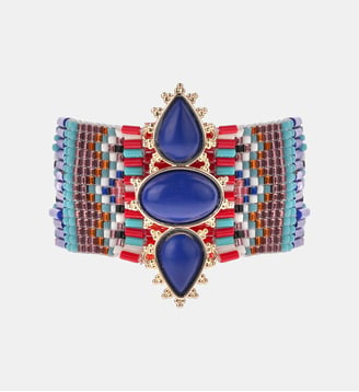 Bracelet manchette perles tissées NOLITI - Hipanema - Indigo