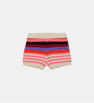 Short en maille avec logo - Marni - Pink