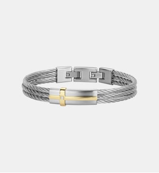 Bracelet semi-rigide Cesar en Acier 316L avec diamant blanc - Phebus - Acier