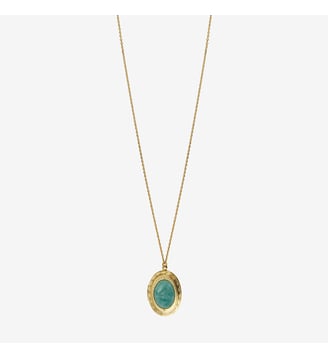 Collier doré nacre blanche oval - EDEN Caroline Najman