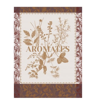 Torchon Épices & Aromates 100% coton - Le Jacquard Francais - Cannelle