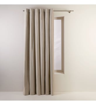 Rideau À Oeillets Noirs Tamisant 100% coton - Madura - Beige