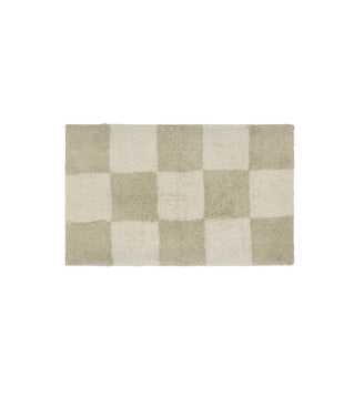 Tapis en coton à motifs d'échecs - OYOY - Beige