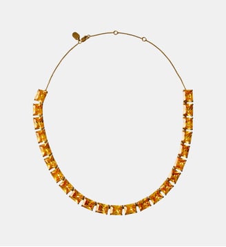 Collier plaqué or jaune 18 carats avec cristaux jaunes - Aristocrazy - Or