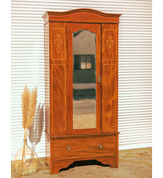 Armoire élégante avec miroir Blandine N°491- Produit chiné - Debongout - Marron