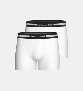 Pack 2 boxers unis en Coton - Eden Park - Blanc
