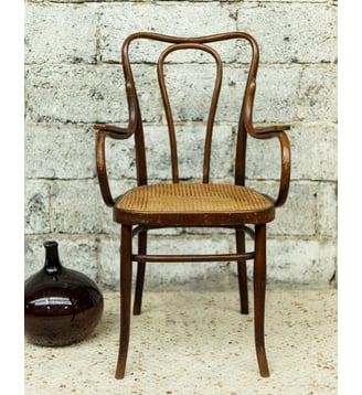 Fauteuil au joli cannage Ernest N°1505- Produit chiné - Debongout - Bois foncé