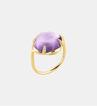 Bague, améthyste, diamants, or jaune Morganne Bello