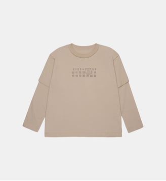 T-shirt à manches longues avec logo - MM6 Maison Margiela - Chameau chaud