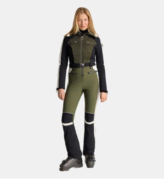 Combinaison de ski jorket col chemise coupe ajustée - Fusalp - Moss green, noir et neige