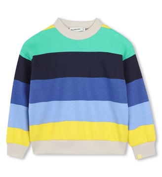Sweat imprimé rayé - Billieblush - Bleu fanion