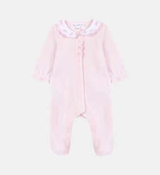 Pyjama -  velours col Claudine festonné - Tartine Et Chocolat - Rose pâle