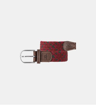 Ceinture tressée élastique Pékin - Billybelt - Rouge et vert