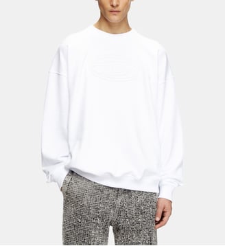 Sweat-shirt avec Oval D embossé - Diesel - Blanc