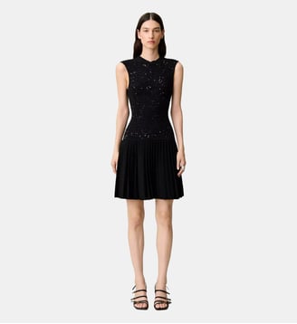 Robe courte ajustée maille sequins - Claudie Pierlot - Noir