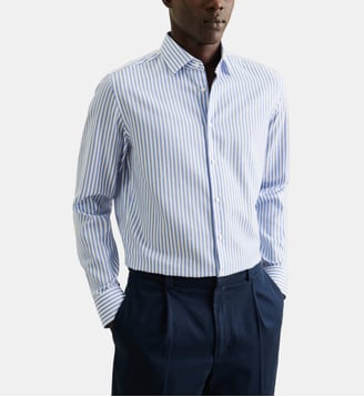 Chemise d'affaires 1/1 Shaped Col Kent - Seidensticker - Bleu