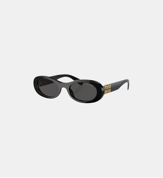 Lunettes de soleil Ovale MU 06ZS - Miu Miu - Gris foncé
