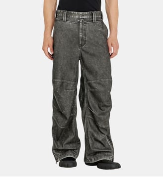 Pantalon en matière contrecollée effet usé - Diesel - Gris foncé