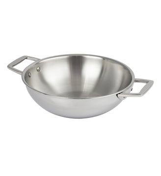 Wok en inox à 2 anses fixes Cristel