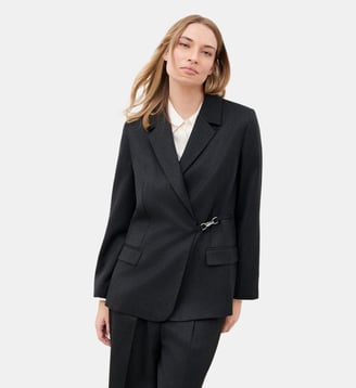 Veste vcapucine - Motif uni - Polyester recycle - Caroll - Gris