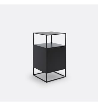 Chevet en métal acier 1 porte - La Redoute Interieurs - Noir