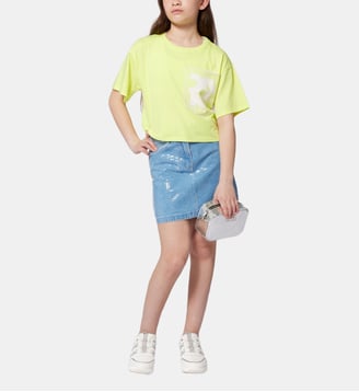 Jupe courte en jean - DKNY - Bleu délavé