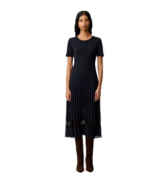 Robe Teli en coton - Claudie Pierlot - Noir et bleu