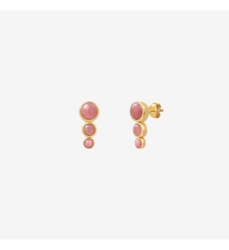 Boucles d'oreilles dorées améthyste - ANDREA - Caroline Najman - Rose