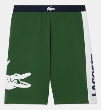 Short d'intérieur straight fit molleton - Lacoste - Vert, bleu marine et blanc