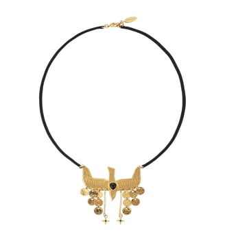 Collier cordon avec pendentif aigle NIPOA - Hipanema - Noir