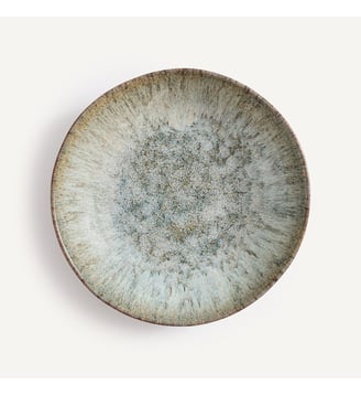 Lot de 4 assiettes creuses, en grès émaillé réactif - AM.PM - Vert de gris
