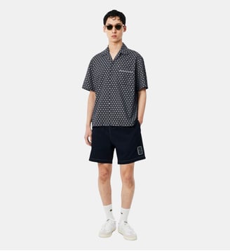 Chemise imprimé graphique relaxed fit - Lacoste - Bleu marine