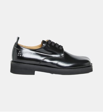 Chaussures Derby en cuir avec logo - MM6 Maison Margiela - Noir