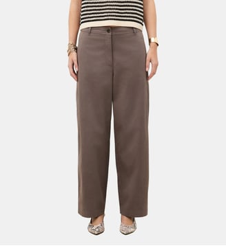 Pantalon paragon - Motif rayures - Coupe mom - Caroll - Marron