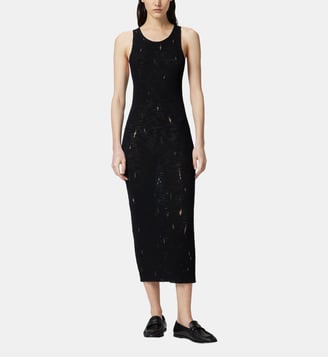 Robe longue en maille légère avec déchirures - Pinko - Noir