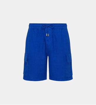 Bermuda cargo en lin uni - Vilebrequin - Jaune