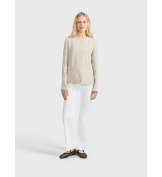 Veste boutons fantaisie dorés en lin naturel Agnès b.