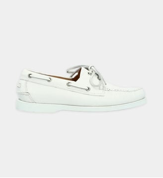 Chaussures bateaux newport - cuir lisse - Fairmount - Blanc et gris