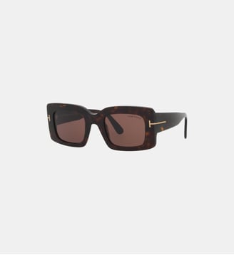 Lunettes de soleil Rectangulaire Brigitta - Tom Ford - Écaille de tortue noir