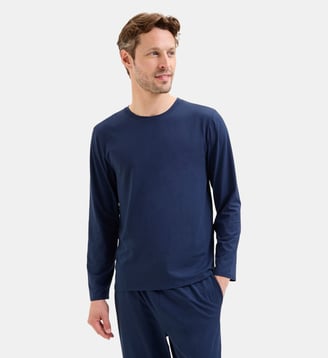 Tee-shirt manches longues col rond en jersey - Laurence Tavernier - Nuit