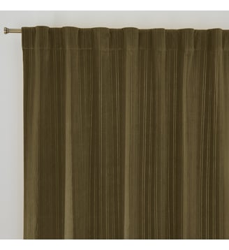 Rideau, velours ciselé, avec pattes cachées - La Redoute Interieurs - Kaki